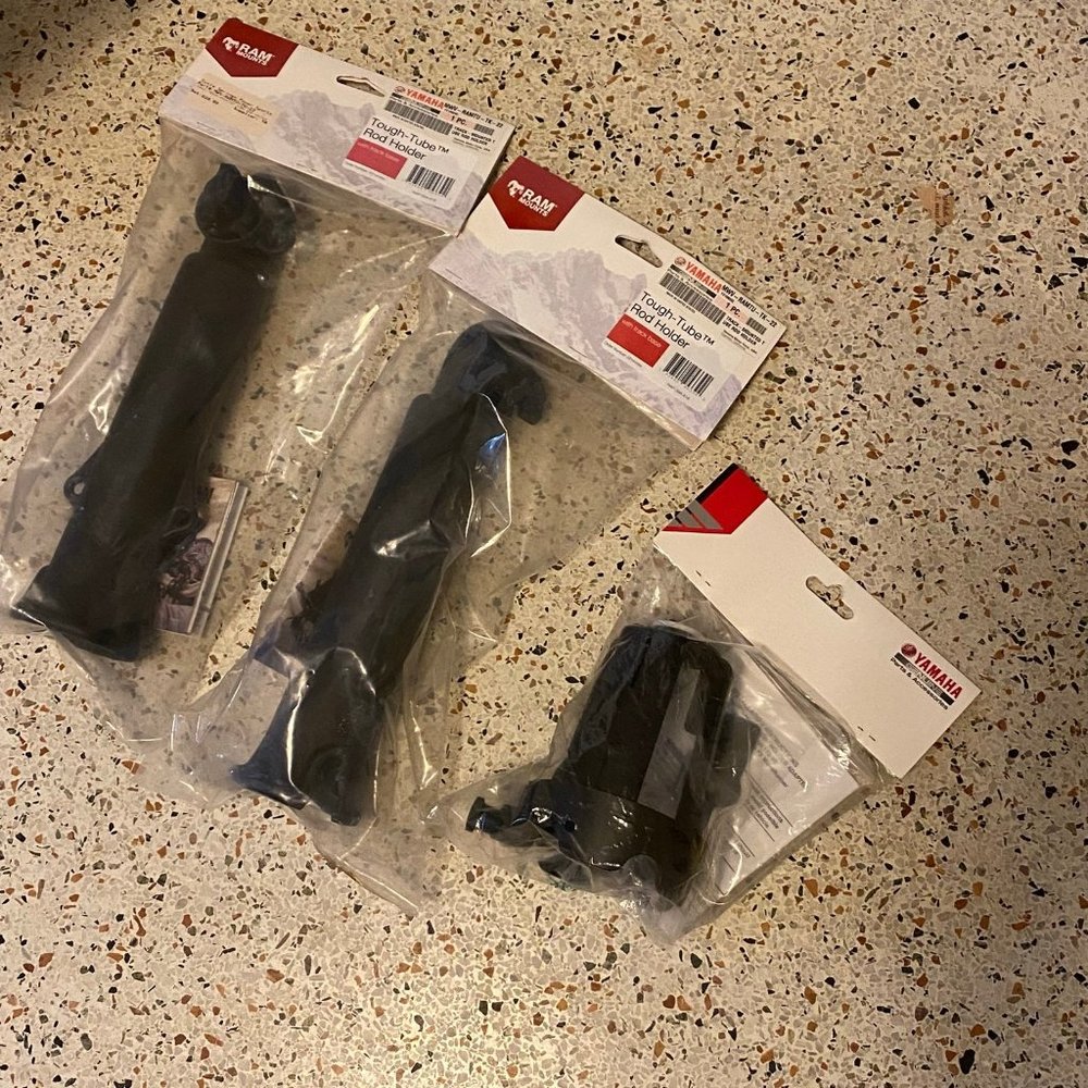 Yamaha tough-tube rod holders x2 & cup holder adapter
